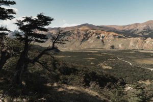 Vallée aride en Patagonie.