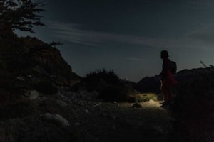 Randonnée nocturne en Patagonie.